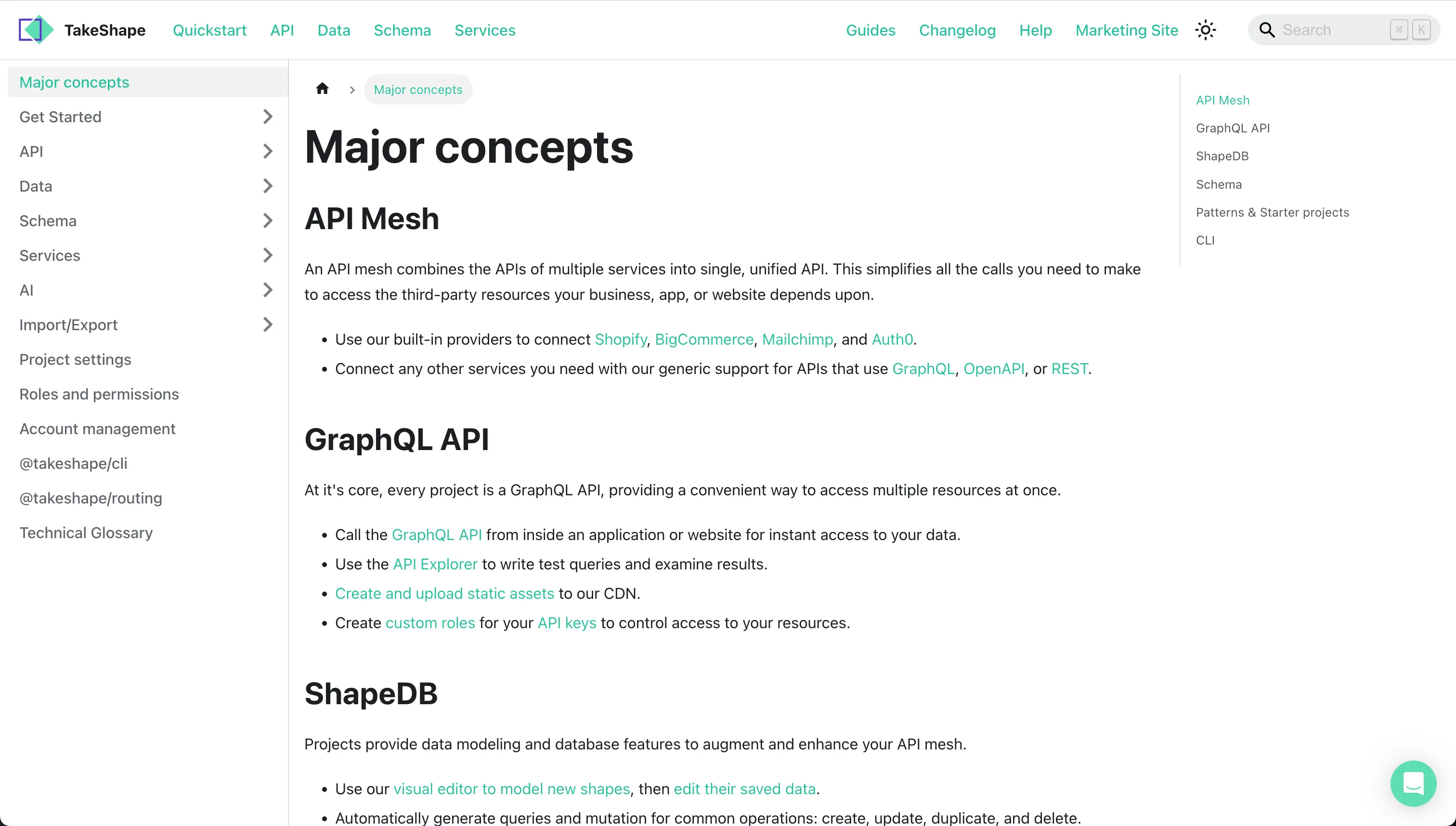 TakeShape documentation site